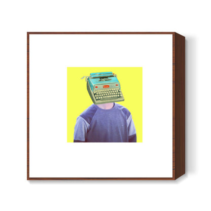 the typewriter head Square Art Prints