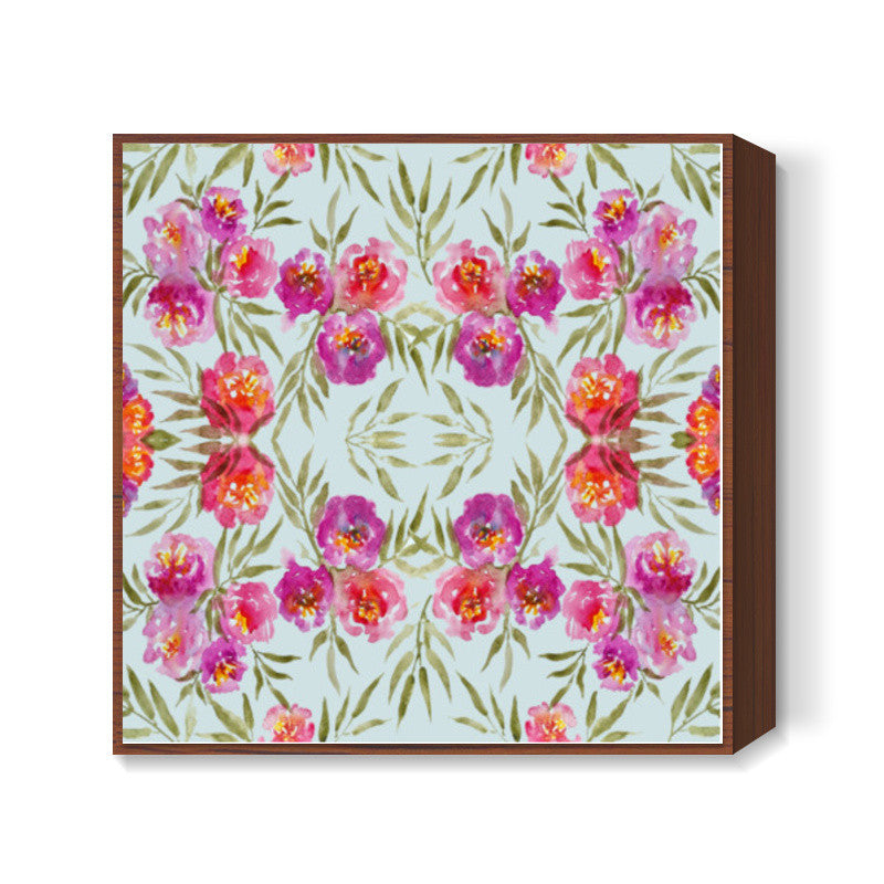 Abstract Watercolor Roses Pretty Floral Square Art Prints