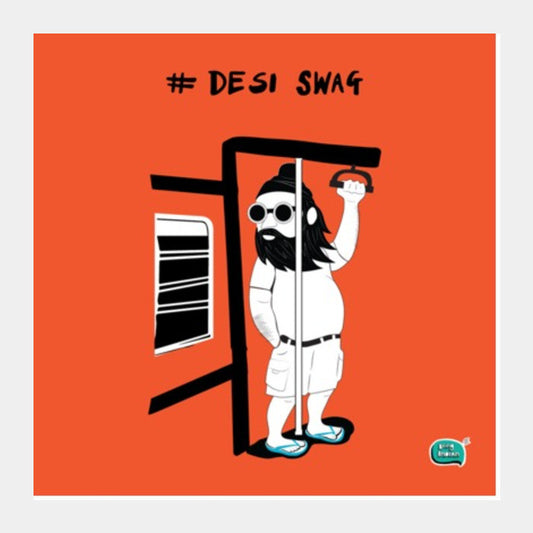Square Art Prints, Desi Swag Orange Square Art Prints
