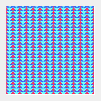 Trippy Triangles | Cyan Red Square Art Prints