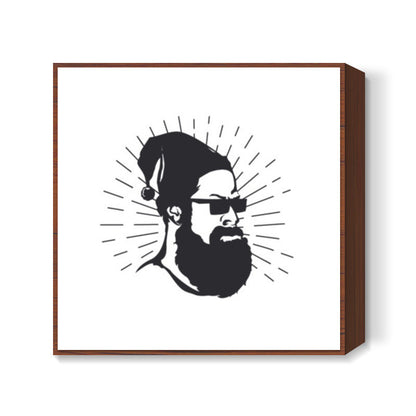 Hipster Santa - Christmas Square Art Prints