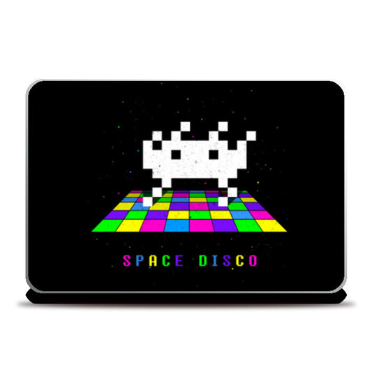 Space Disco pixel space invader dance Laptop Skins