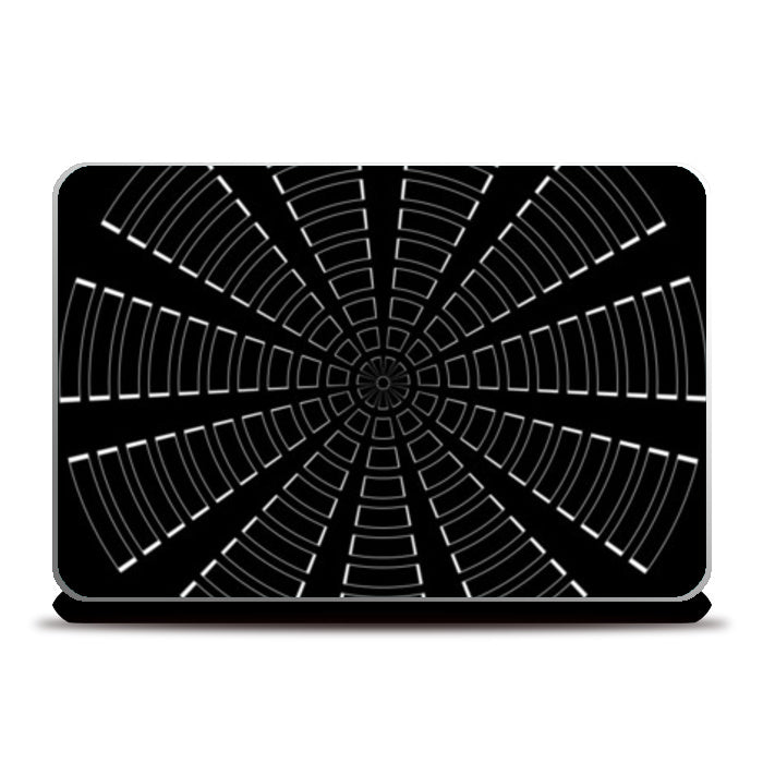 Geometrical Optical Illusion Black And White Laptop Skins