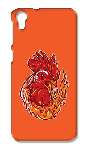Rooster On Fire HTC Desire 828 Cases