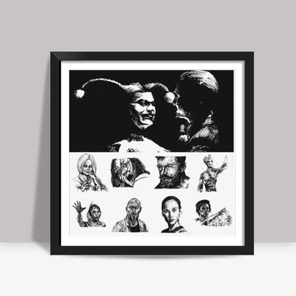 Movie Sketch Collection Square Art Prints