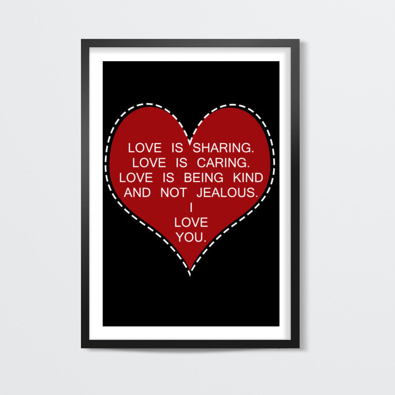 I Love You Typography Heart Valentines Day Print Wall Art