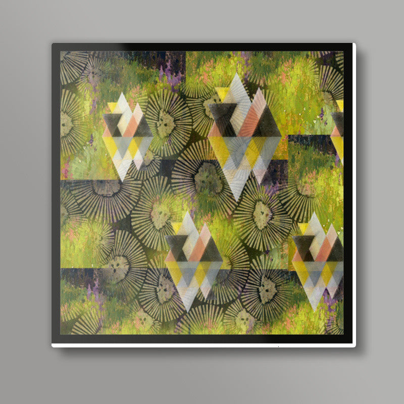 olive absract wall art Square Art Prints