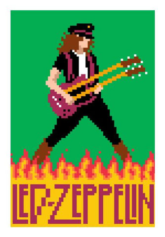 Led Zeppelin Jimmy Page Pixel Art Wall Art PosterGully Specials