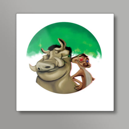 Timon and Pumba Square Art Prints