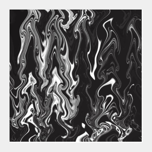 Black And White Abstract Wave Background Square Art Prints