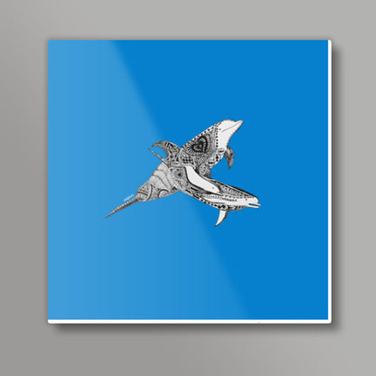 Dolphinalia Square Art Prints