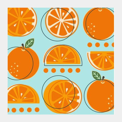 Orange Fruit Pattern  Square Art Prints