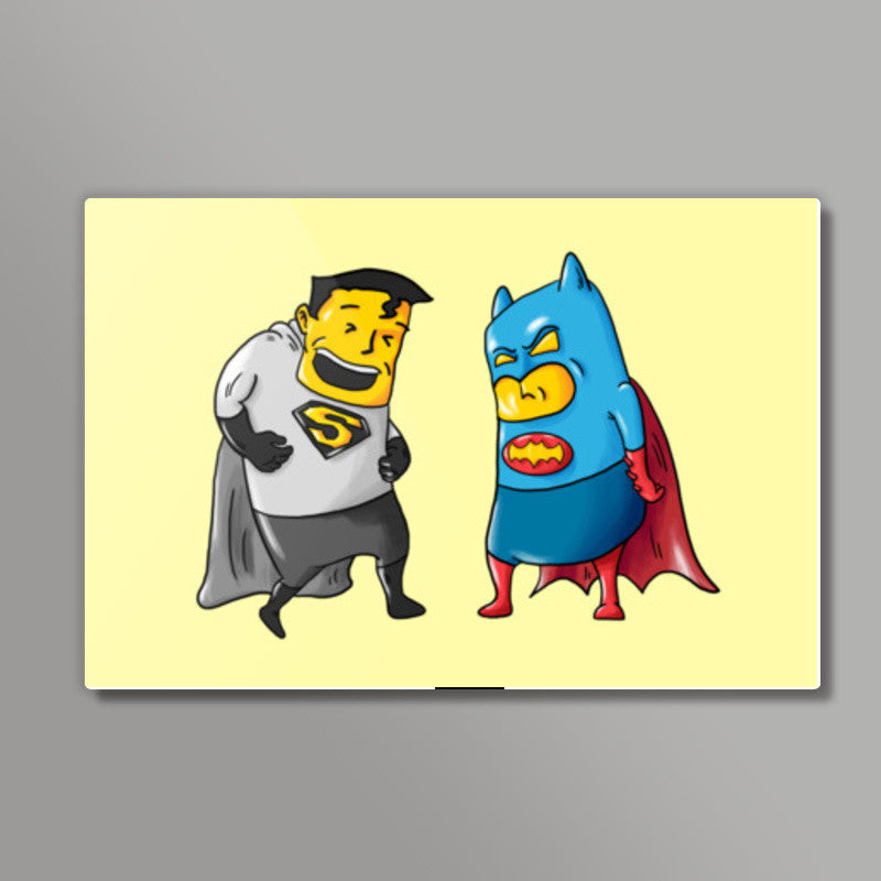Batman Superman Costume Mix Wall Art