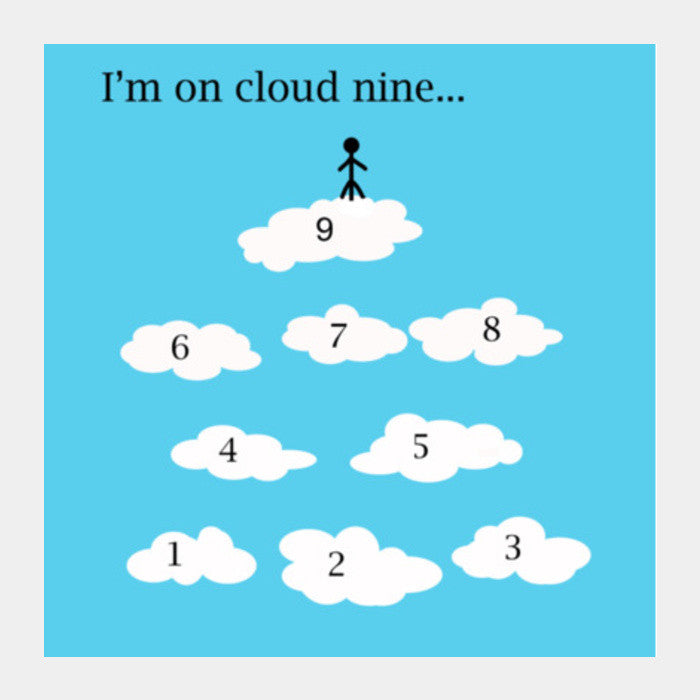 Square Art Prints, Im On Cloud Nine Minimal Artwork Poster Square Art Prints