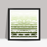 Uneven Green Stripes Square Art Prints