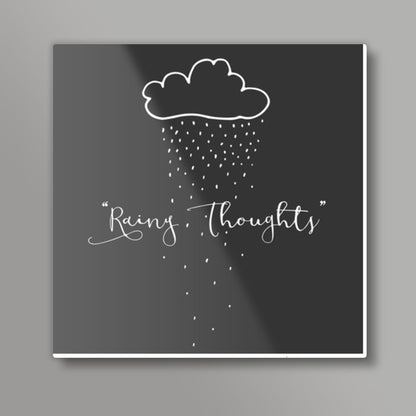 Rainy thoughts Square Art Prints