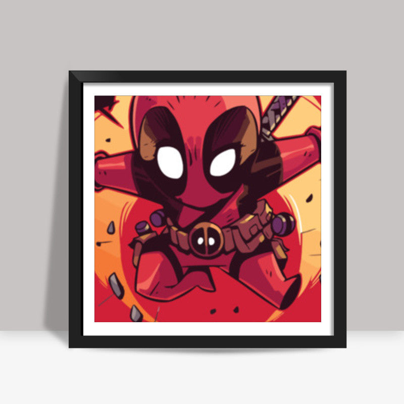 Deadpool Cartoon Square Art Prints