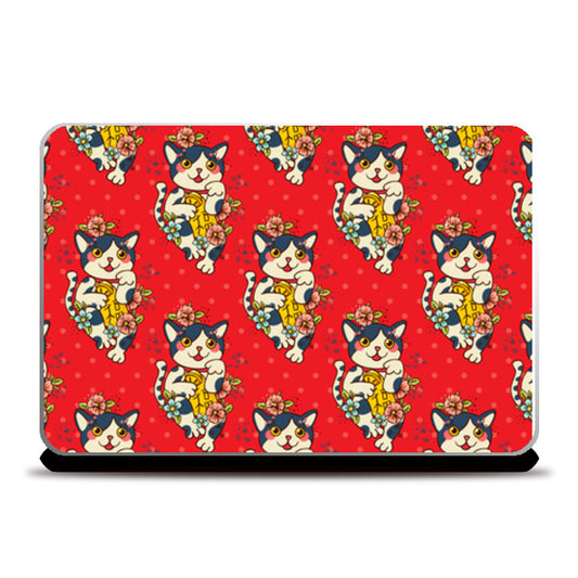 Cute Kittin Art Laptop Skins