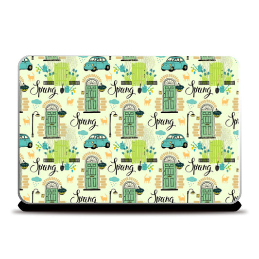 Four Seasons seamless pattern Laptop Skins