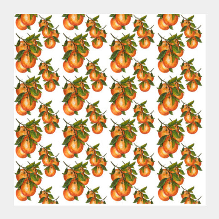 Square Art Prints, Oranges Citrus Fruit Pattern Background Design   Square Art Prints