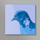 Abstract Pigeon Blue Square Art