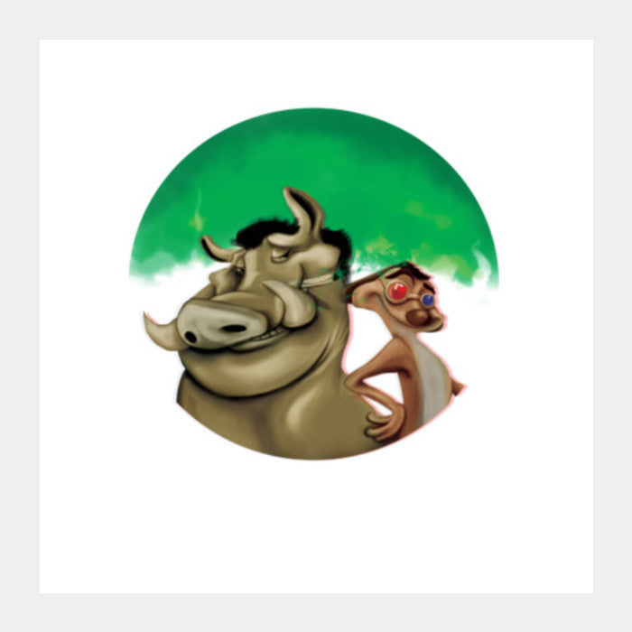 Timon and Pumba Square Art Prints