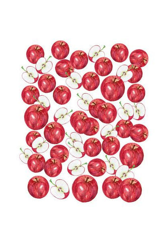 PosterGully Specials, Red Apples Watercolor Fruit Pattern Kitchen Food Art Poster Wall Art