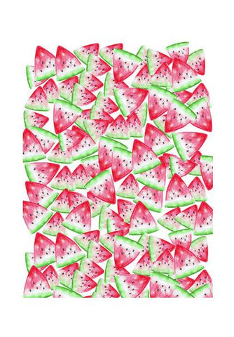 PosterGully Specials, Watermelon Slices Fruit Pattern Watercolor Summer Background Wall Art