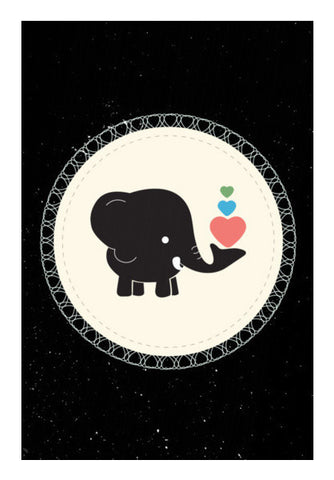 Cute Baby Black Elephant Art PosterGully Specials