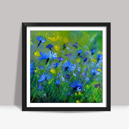 Blue cornflowers 5551 Square Art Prints