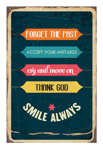 Forget The Past Smile Always Wall Art