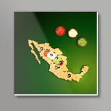Food Maps - Mexico Square Art Prints