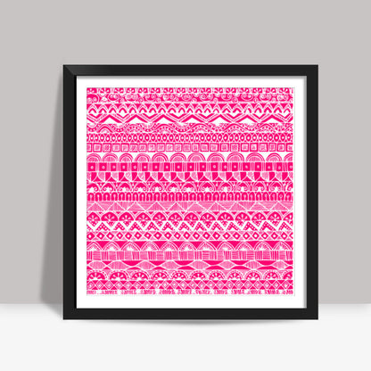 Zentangled Pink Square Art Prints