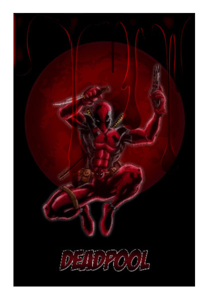 Wall Art, Deadpool Moon Artwork, - PosterGully