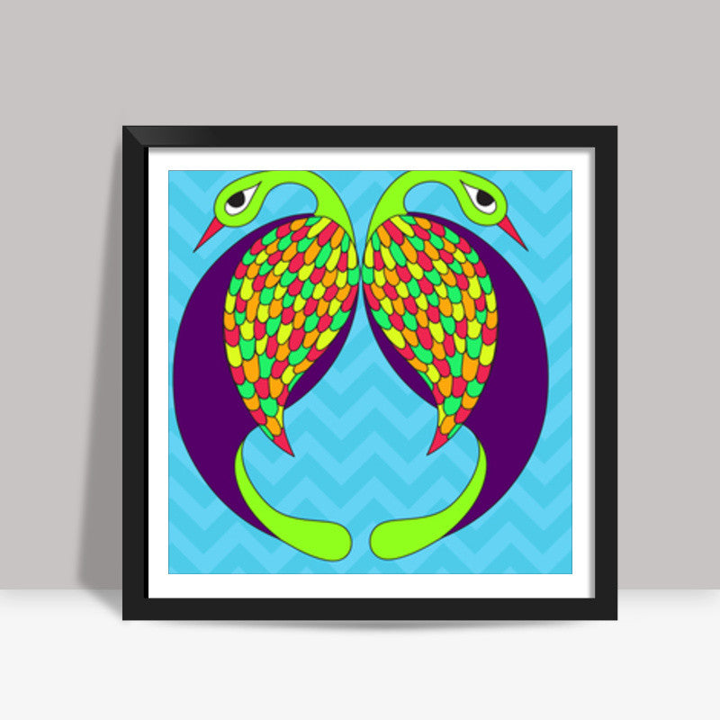 Peacock Love Square Art Prints