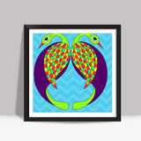 Peacock Love Square Art Prints
