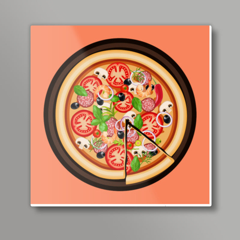 Pizza Square Art Prints