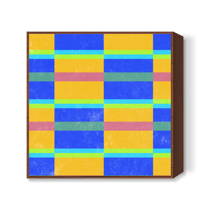 Evermore | Yellow Blue | Geometric Pattern Square Art Prints