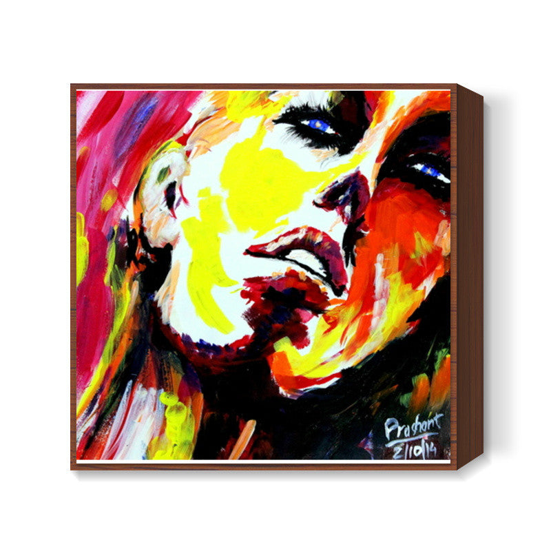 Blue eyed woman | Painting Square Art Prints