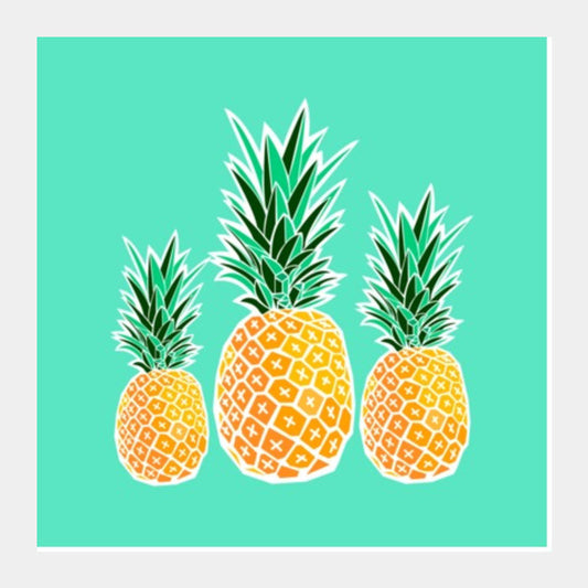 Square Art Prints, Pineapple Square Art Prints