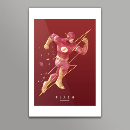 Flash Low Poly  Wall Art