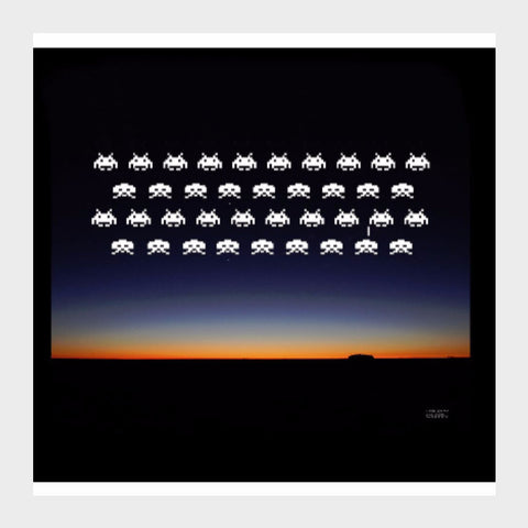 Square Art Prints, Space Invaders Square Art