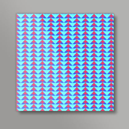 Trippy Triangles | Cyan Red Square Art Prints