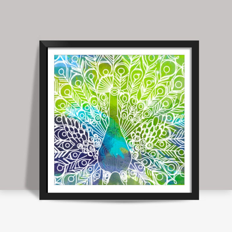 Indian Peacock Square Art Prints