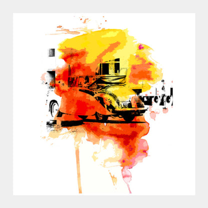 vintage car Square Art Prints