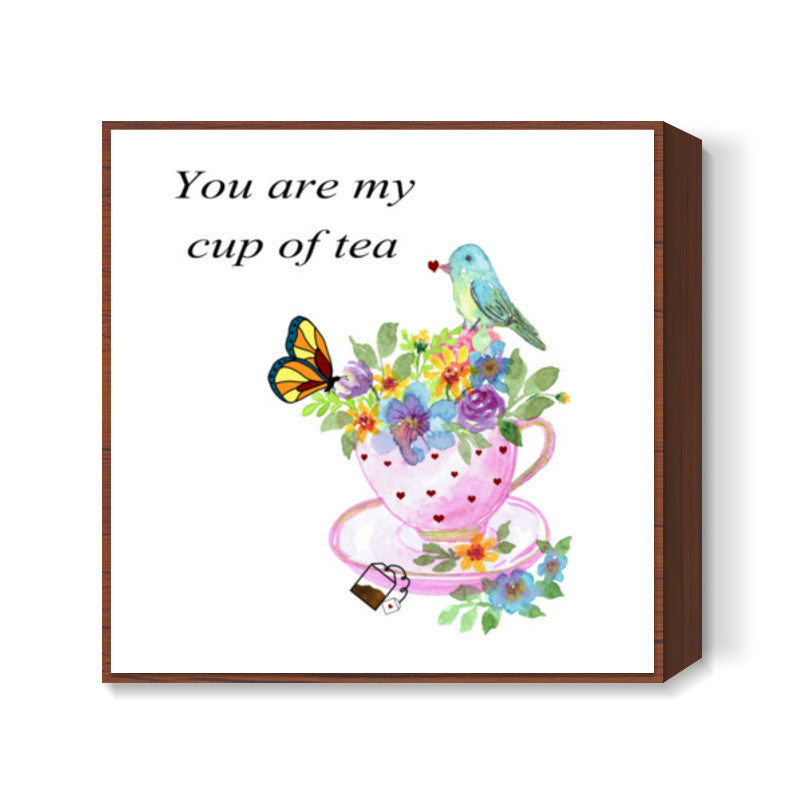 Valentines Romantic Love Tea Quote Kitchen Poster Square Art Prints