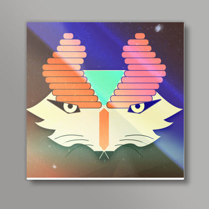 Galactic Mythical Fox Square Art Prints