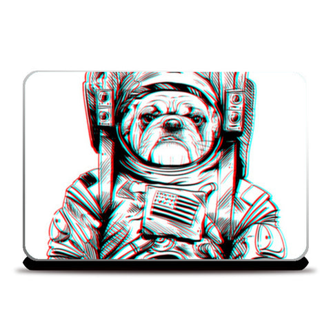 3D Space Dog Laptop Skins