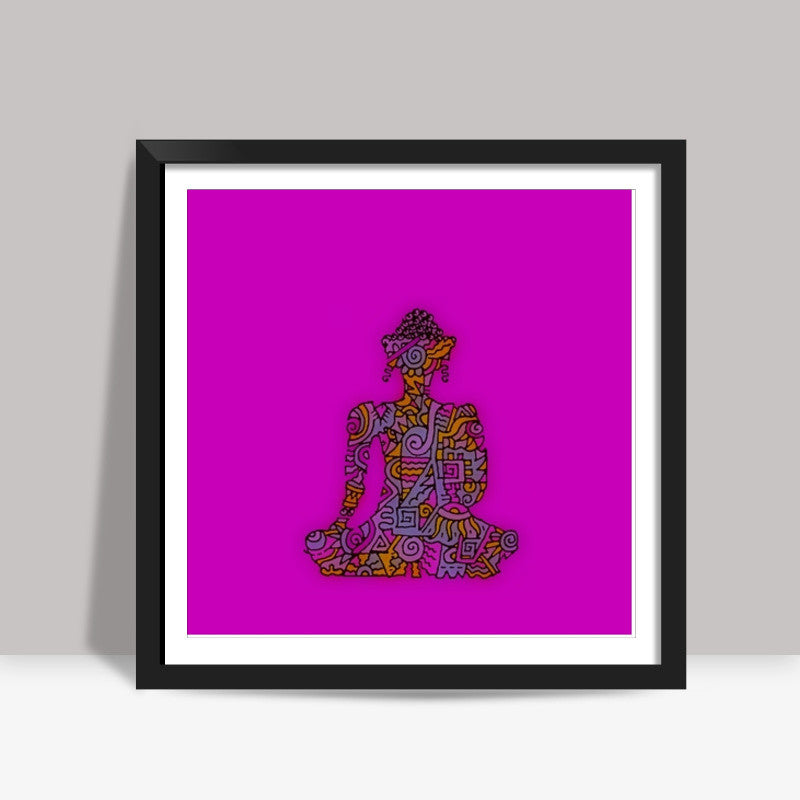 Buddha Zenscrawl Square Art Prints