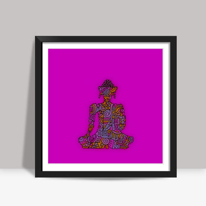 Buddha Zenscrawl Square Art Prints